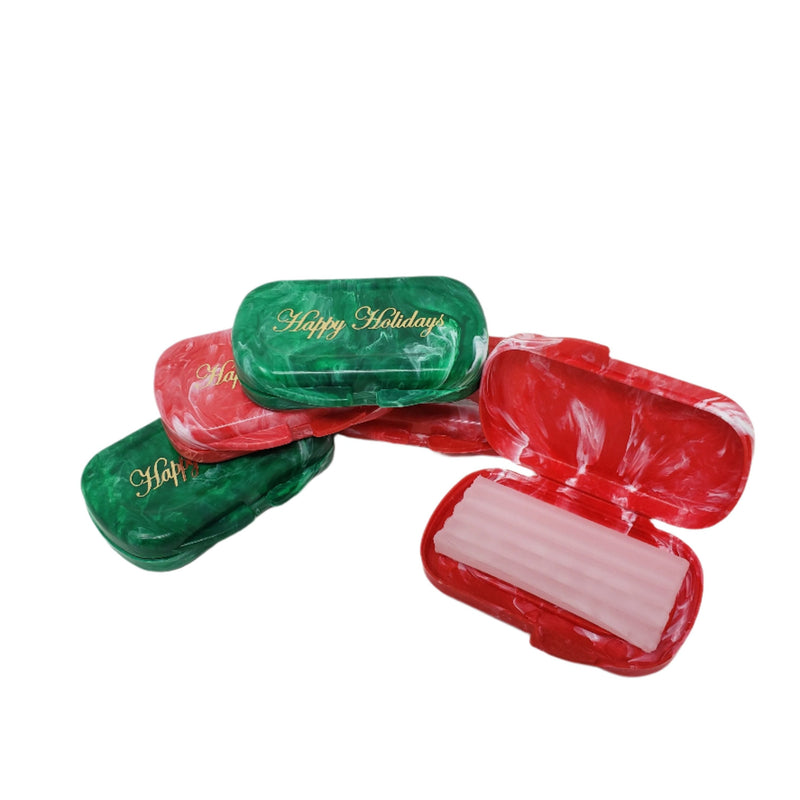 Patient Comfort Wax Mini Mix Imprinted Cases 25pk (CHRISTMAS MIX) "HAPPY HOLIDAYS"