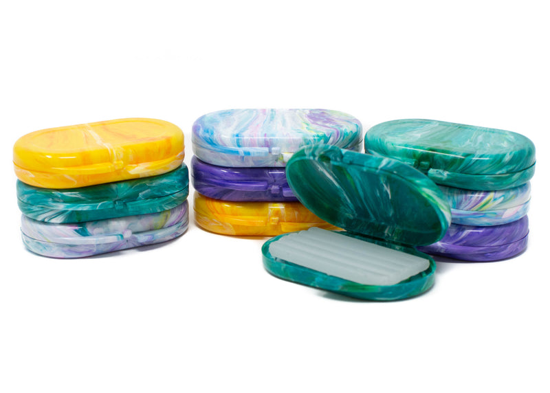 Teal Confetti Small Plastic Storage Bin